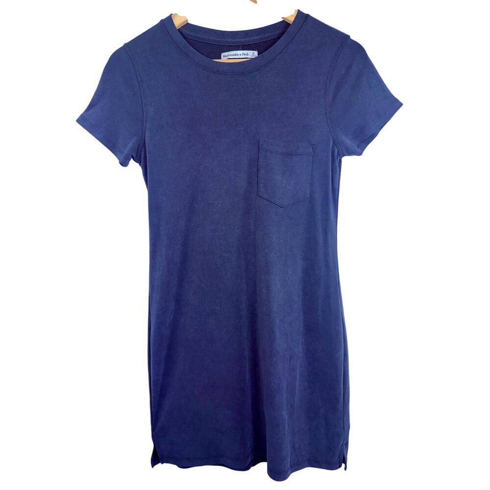 Abercrombie & Fitch Navy Blue Pocket Mini Dress T-Shirt Dress Womens Size S P